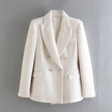 Fashion Double Breasted Textures Blazer