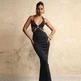 Sexy Backless Halter Long Maxi Dresses
