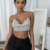 Gothic Party Club Corset Rhinestones Crop Top