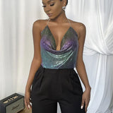 Gothic Party Club Corset Rhinestones Crop Top