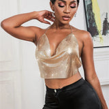 Gothic Party Club Corset Rhinestones Crop Top