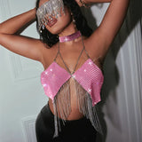 Gothic Party Club Corset Rhinestones Crop Top