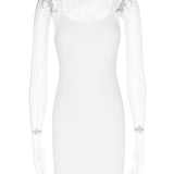 White Spaghetti Strap Sleeveless Aesthetic Beach Wear Mini Dress