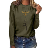 Bee Printing Long Sleeve Graphic Tees