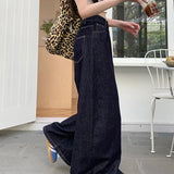 New Vintage Wide Leg Woman Oversized Denim Streetwear Full Length Jeans