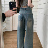 Waisted Women 2025 New Streetwear Y2k Casual Loose Denim Jeans