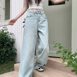 Waisted Women 2025 New Streetwear Y2k Casual Loose Denim Jeans