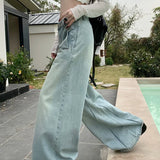 Women's Wide Leg Fashion Vintage High-waisted Streetwear Clothes Jeans
