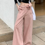 Women's Wide Leg Fashion Vintage High-waisted Streetwear Clothes Jeans