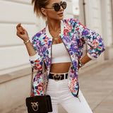 Flower Print Long Sleeve Coats