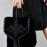 Black Gothic Velvet Witch Harajuku Magic Embroidery Dark Punk Rock Shoulder Bag