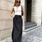 Loose Elegant Ankle-Length Skirt