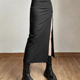 Sexy Split Casual All-Match Hot Street Outing Skirt