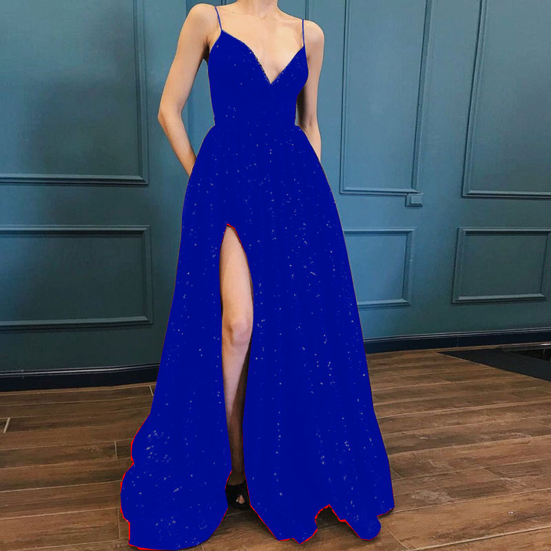 Black V-neck Prom Party Evening Dresses