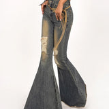 Korean Wide-legged Women's Bell-bottoms Denim Pants