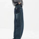 Streetwear American Style Fashion Wide Leg Denim Jeans