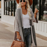 Women Clothes Patchwork Long Coat Female Winter Vintage Knitwear Sweaters Coat