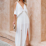 Summer Elegant Solid Color Beach Wear Maxi Dresses