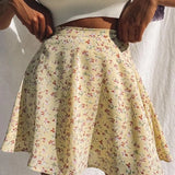 Boho New High Waist Pleated Beach Frills Mini Skirt