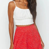 Boho New High Waist Pleated Beach Frills Mini Skirt