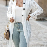 Sleeve Cardigan 2025 Autumn Women Turn Down Collar Knit Elegant Single Breasted Jumpers Coat