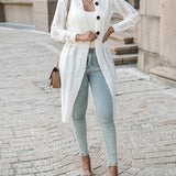 Sleeve Cardigan 2025 Autumn Women Turn Down Collar Knit Elegant Single Breasted Jumpers Coat