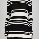 Elegant Fall Long Flare Sleeve Tie-up Mini Dress