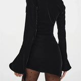 Elegant V-Neck Ruched 3D Flower Mini Dress