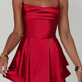 Sleeveless Strap A-Line Party Club Mini Dress