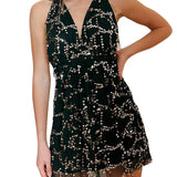 Sequined Tassels Patchwork Beach Sexy Mini Dress