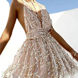 Sequined Tassels Patchwork Beach Sexy Mini Dress
