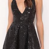 Sexy Sparkle Sequined Spaghetti Strap Backless Mini Dress
