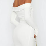 Slash Neck Off Shoulder Pencil Mini Dress