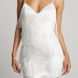 Tassels Sleeveless Spaghetti Strap Mini Dress