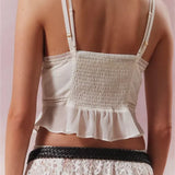 Adjustable Strap See Through V Neck Tank for Summer Mini Vest Crop Tops