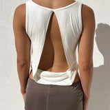 Backless Vest Summer  Sleeveless Deep V-neck Low Cut Ruched Tank Party Club Casual Tank Crop Tops