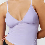 Solid Color V-Neck Summer Backless Spaghetti Strap Sleeveless Mini Vest Streetwear  Crop Tops