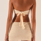 Sexy Knitted Hollow Out Tube Mini Dress