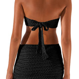 Sexy Knitted Hollow Out Tube Mini Dress