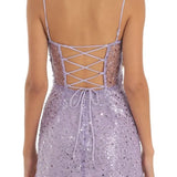 Sleeveless Strap Sequined Mini Dress