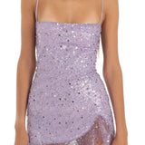Sleeveless Strap Sequined Mini Dress