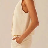Suit Vest Buttons Up Slim Fit Solid Color V-neck Cropped Waistcoat Y2K Casual Gothic Streetwear Crop Tops