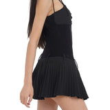 Sleeveless Tie-up Strap Mini Dress