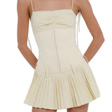 Sleeveless Tie-up Strap Mini Dress