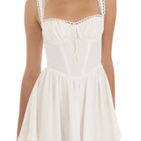 High Waist Slim A-Line Mini Dress