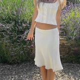 Elegant Lace V Neck Camis Spaghetti Strap Slim Vest Vintage Backless Tank Summer Clothes Crop Tops