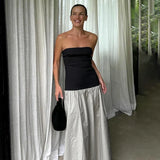 Patchwork Colorful Summer-ready Chic Casual Backless Sensational Maxi Dress