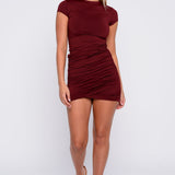 Touch The Stars Mini Dress Burgundy