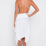 Tie Me Down One Shoulder Midi Dress White