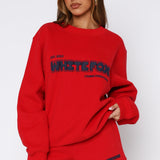 Give It A Try Oversized Sweater Red